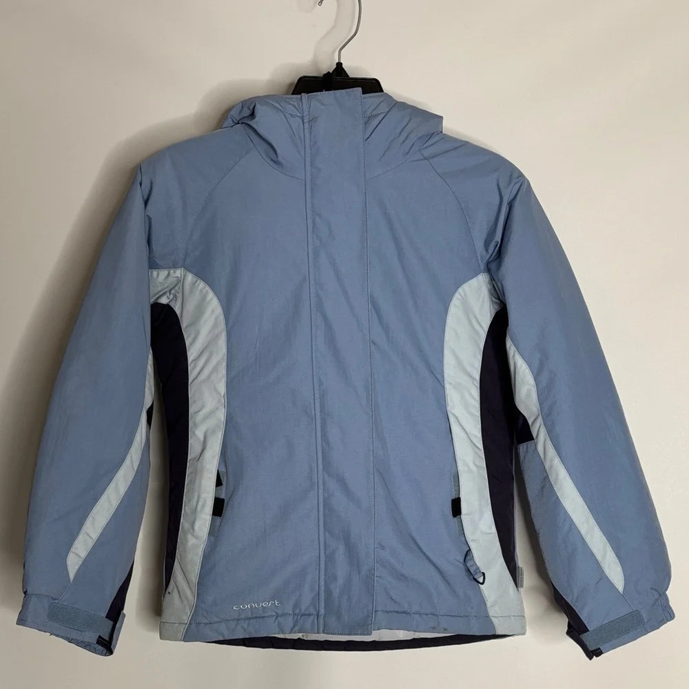Columbia Convert Sky Blue Ski Jacket with fleece lining size 10/12